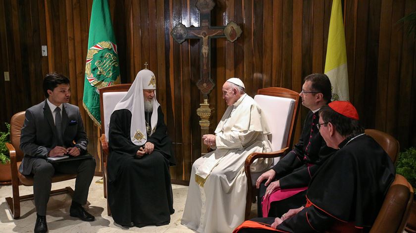 papa francisco encontra-se com o patriarca Kirill - Foto: Alessandro Di Meo/EPA