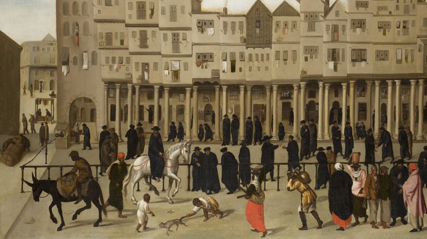 "Vista da Rua Nova dos Mercadores" é um dos quadros em exposição