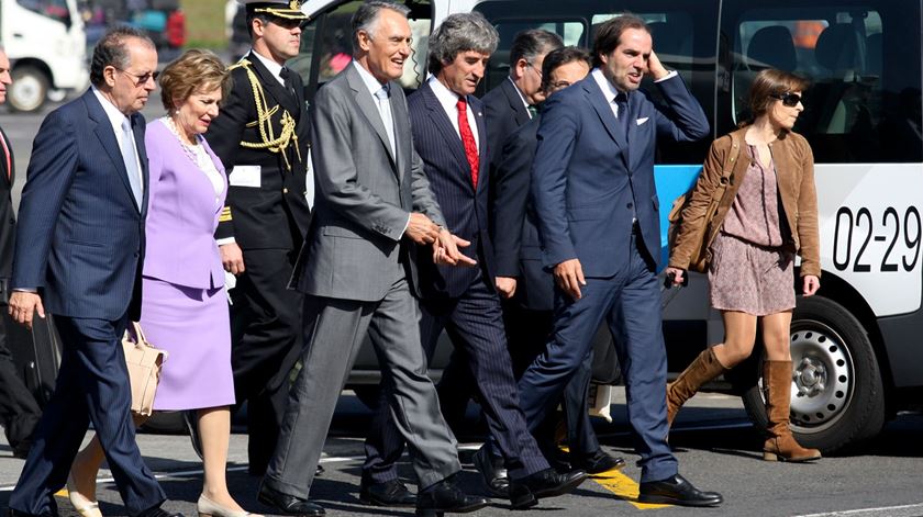 Cavaco à chegada ao aeroporto da Madeira, em Santa Cruz. Foto: Homem de Gouveia/Lusa