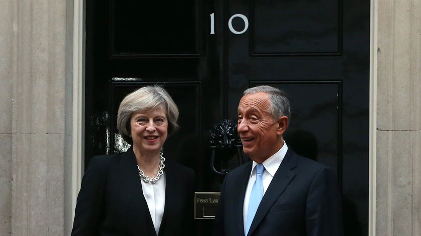 Theresa May e Marcelo Rebelo de Sousa. Foto: José Coelho/Lusa (arquivo)