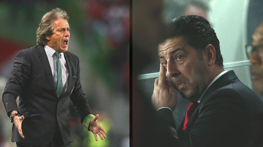 Jesus e Rui Vitória de novo frente a frente. Fotomontagem: RR