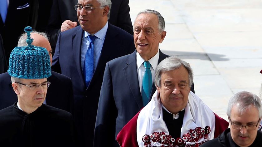 Marcelo Rebelo de Sousa considera que Guterres foi a figura mais brilhante da sua geração. Foto: Paulo Novais/Lusa