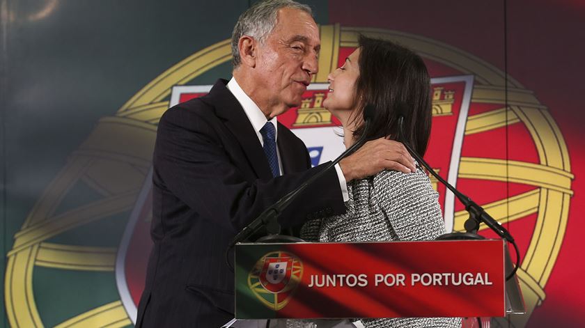 Marcelo apresentou esta segunda-feira a cientista Maria Pereira, de 29 anos, como mandatária nacional da sua candidatura. Foto: José Sena Goulão/Lusa