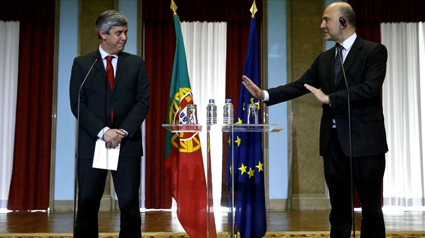 Centeno e Moscovici, em Lisboa. Foto: Tiago Petinga/Lusa