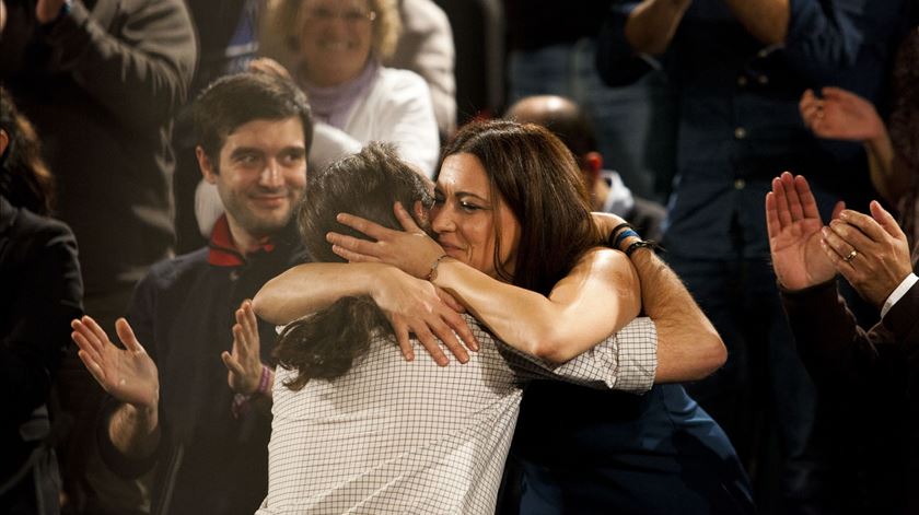 16 janeiro 2016 - pablo iglesias - mega comicio bloco de esquerda de apoio a candidatura a presidencia da republica de marisa matias - cinema sao jorge , lisboa - Foto: Joana Bourgard
