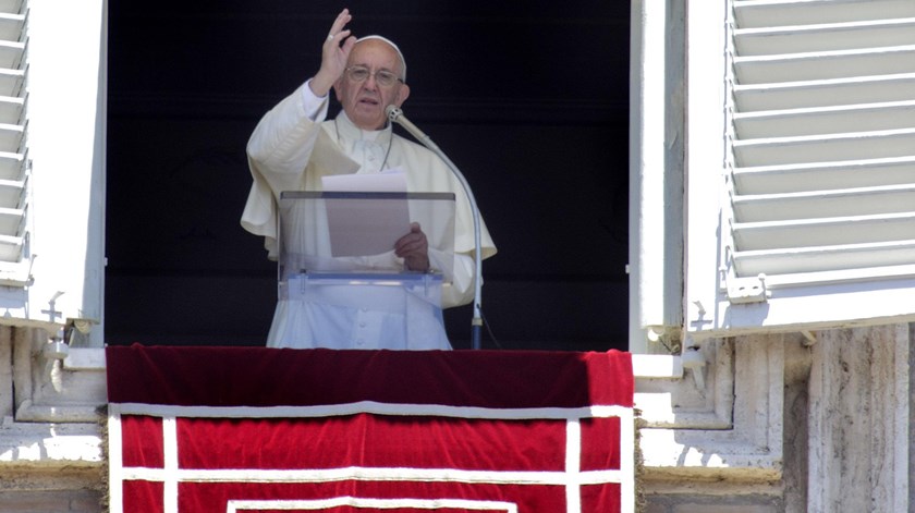 Papa Francisco durante o Angelus (28/05/17) Foto: Donatella Giagnori/EPA