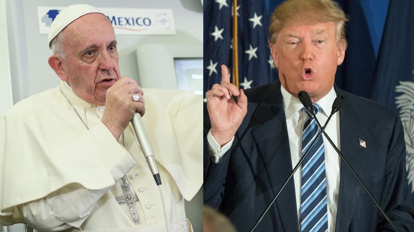 Papa diz que Trump "não é cristão". Trump: "Rezaria para que fosse presidente se fosse atacado pelo Estado Islâmico"