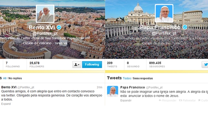 Um ano, dois Papas, centenas de "tweets"