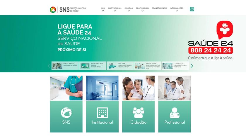 Novo portal da saúde em www.sns.gov.pt